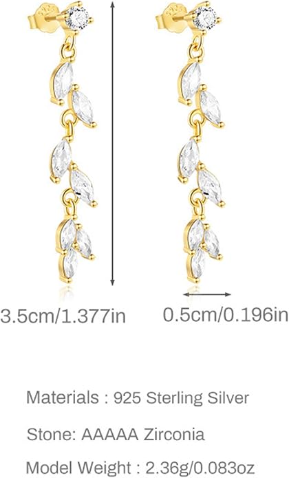925 Sterling Silver Dainty Hard Wire Threader Dangle Earrings for Women 14k Gold Plated Tassel Threader Pull Through Long Half Hoop Earring Wedding Bridal Birthday Jewelry Gifts