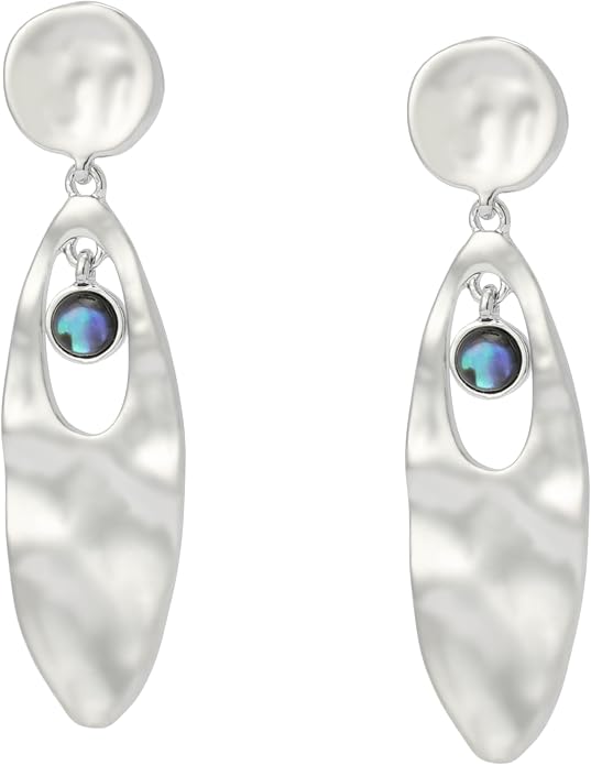 Robert Lee Morris Soho Jewelry Women's Textured Abalone Statement Drop Earrings