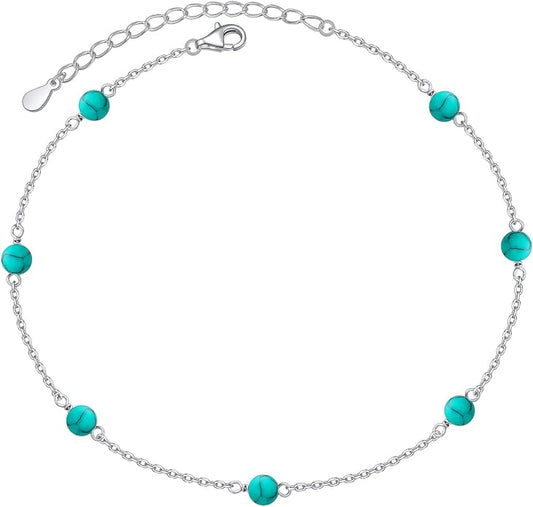 Yearace Anklet for Women S925 Sterling Silver Adjustable Foot Beaded Chain Lotus Flower Claddagh Dragonfly Witches Knot Ankle Bracelet Summer Beach Anklets Jewelry Gift