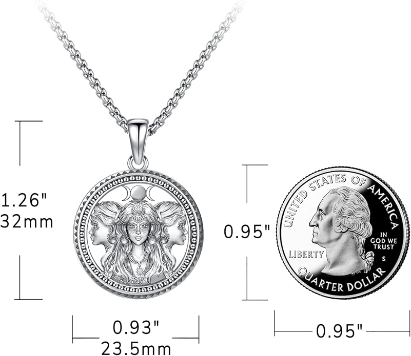 Witchy Jewelry for Women Men Nudo De Bruja Plata 925 Original Witches Knot Necklace Tetragrammaton Hecate Necklace Lilith Necklace Pentagram Necklace Cat Necklace Triple Moon Goddess Pendant Necklace