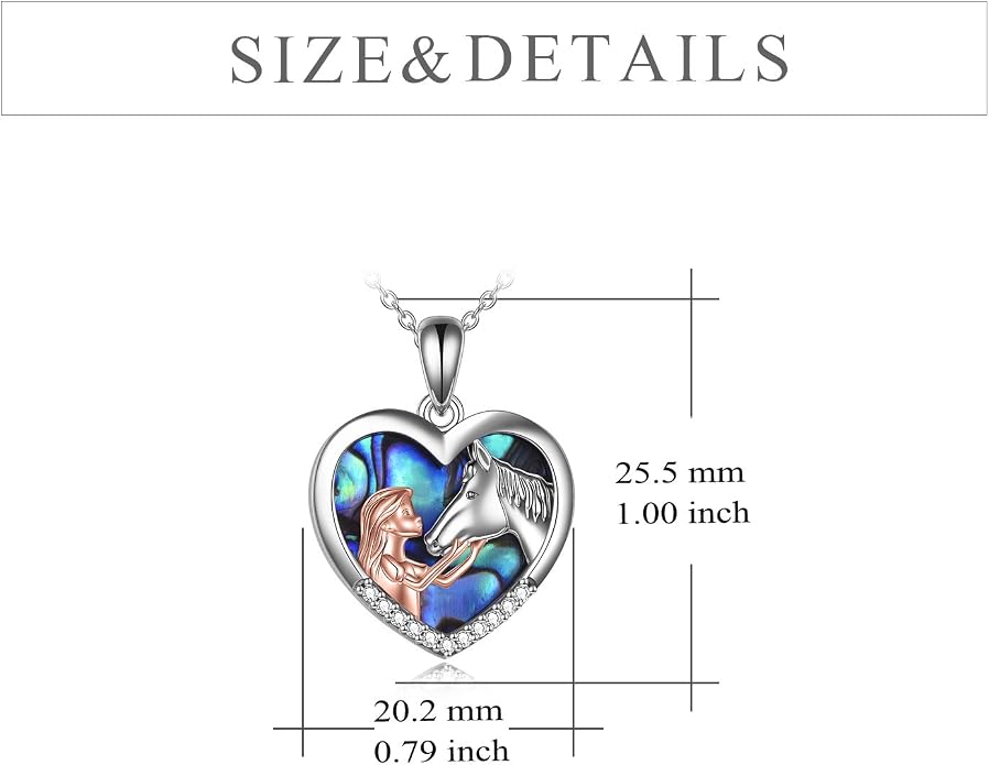 YFN Horse Pendant Necklace Sterling Silver Women with Horse Gift for Women