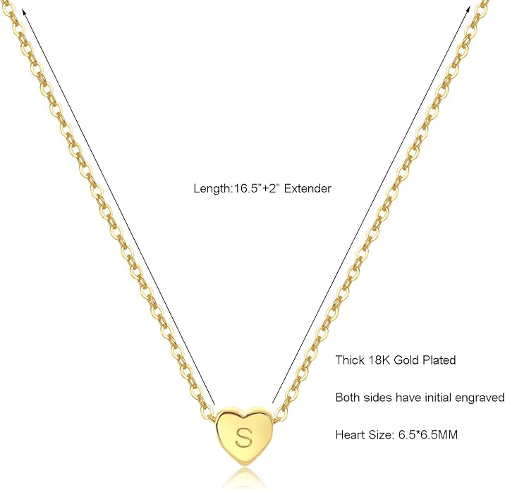 Tiny Gold Heart Choker Necklace,Dainty Cute Initial Heart Pendant Necklace,Rose Necklace,Layered Heart Necklaces for Women,Christmas Gift