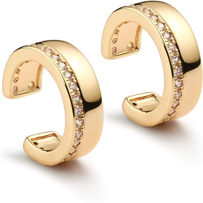 MYEARS Women Ear Cuff Earring Gold Non Pierced Ear Cartilage Clip on Wrap Hoop 14K Gold Filled Tiny Boho Beach Simple Minimalist Delicate Handmade Hypoallergenic Jewelry Gift-Sold as Single/Pair