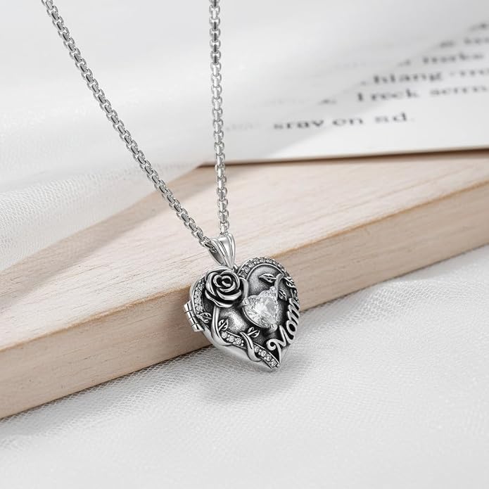 925 Sterling Silver Necklace for Men Women, Birthday Keepsake Jewelry Gifts for Mom Dad Friend