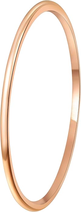 CROWNAL 1mm 2mm 3mm 4mm 5mm 6mm 7mm 8mm Tungsten White/Yellow Gold/Rose Gold Plated Wedding Band Ring Men Women Plain Dome Polished Comfort Fit