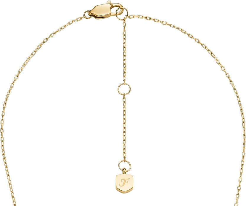 Fossil Women's Gold-Tone Stainless Steel Pendant Chain Necklace for Women