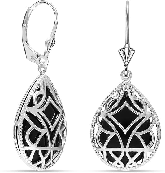 LeCalla Women's Drop & Dangle Earrings | 925 Sterling Silver Leverback Earrings | Lightweight Teardrop Lever Back Drop Dangle Earring for Women