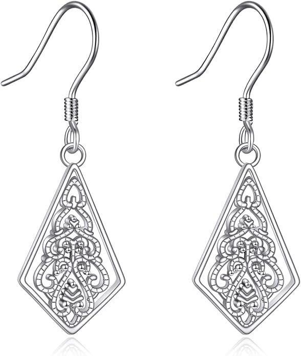 AOBOCO Abalone Shell Earrings for Women 925 Sterling Silver Airplane Celtic Knot Dangle Leverback Earrings Jewelry Mothers Day Birthday Gifts for Mom Friends