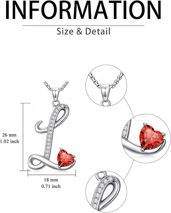 Birthday Gifts for Women Alphabet A to Z Initial Birthstone Pendant Necklaces for Women - 18k White Gold Plated Personalized Name Jewelry Anniversary Graduation Gifts for Wife Her Daughter Girlfriend(with Gift Box)
