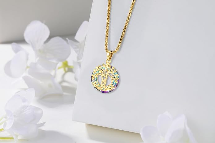 Tree of Life Necklace for Women 925 Sterling Silver Family Tree of Life Pendant with Austrian Crystal 22 Inches Chain