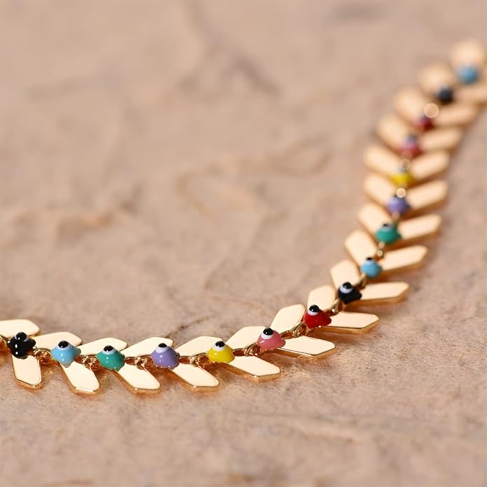 MEVECCO Anklet for Women Gold Chain 14K Gold Plated Dainty Boho Beach Summer Simple Foot Jewelry Ankle Bracelet