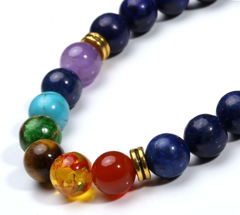 Eigso 7 Chakra Diffuser Bracelets Set for Women Men Reiki Healing Meditation Lava Rock Stone Beads