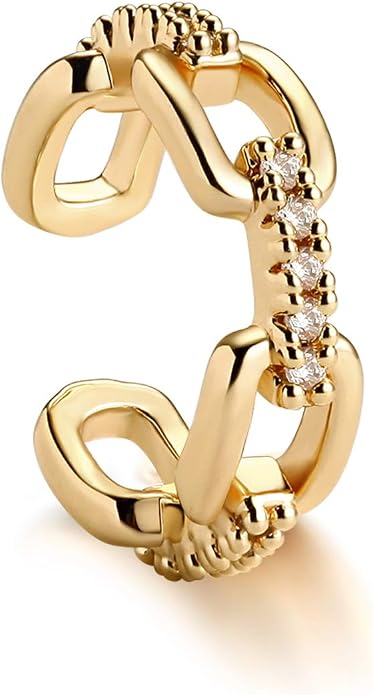 MYEARS Women Ear Cuff Earring Gold Non Pierced Ear Cartilage Clip on Wrap Hoop 14K Gold Filled Tiny Boho Beach Simple Minimalist Delicate Handmade Hypoallergenic Jewelry Gift-Sold as Single/Pair