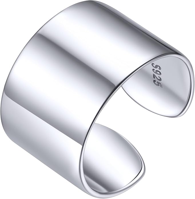 ChicSilver Silver Toe Rings for Women Balck Toe Rings for Women Non Tarnish Wide Band Toe Ring Black Toe Jewelry for Summer Beach