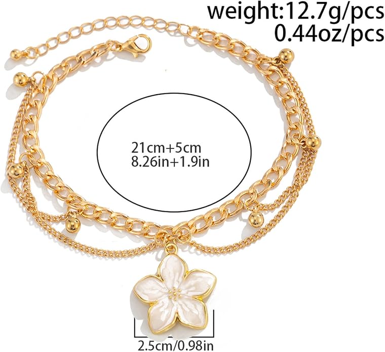 Anklet Bracelets for Women Boho Beaded Layered Ankle Bracelets Stack Summer Beach Waterproof Jewelry