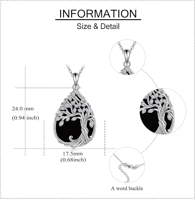 ONEFINITY Tree of Life Necklace 925 Sterling Silver Abalone Shell Celtic Knot Pendant Necklace for Women Jewelry