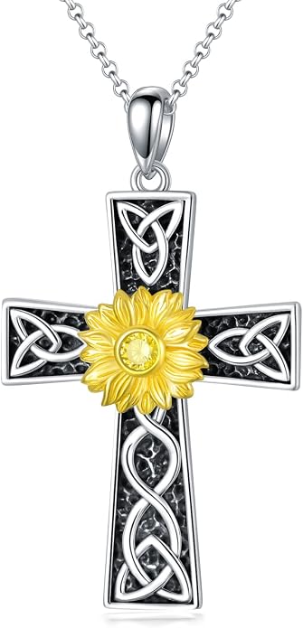 Cross Necklace for Women 925 Sterling Silver Crucifix Pendant Christian Cross Jewelry for Women Men