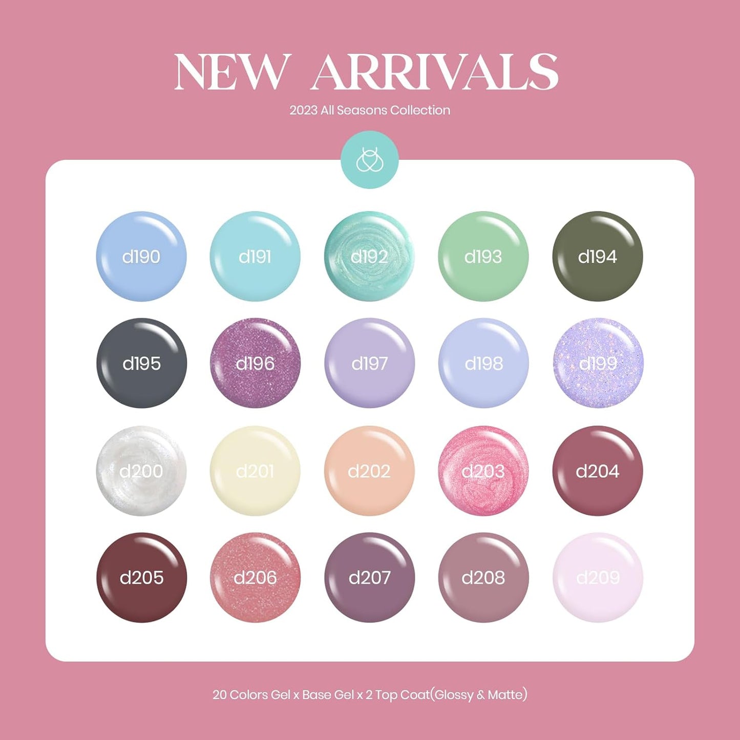 Beetles Neutral Gel Nail Polish Set – Healing Elixir Gel Nail Polish Kit, 20 Colors Pink Blue White Green Pearl with Base Coat Matte Glossy Top Coat for DIY Manicure Gift for Women