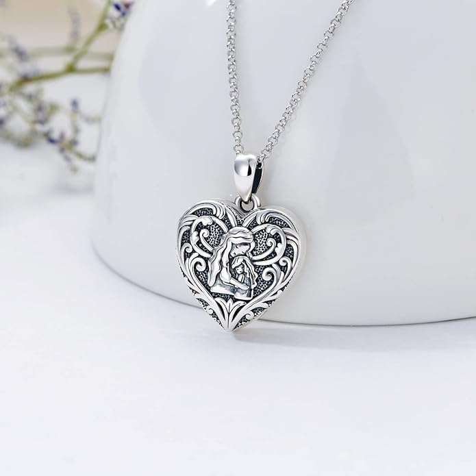 SOULMEET Personalized Silver Locket Necklace That Holds Pictures Photo Keep Someone Near to You, Memorial Custom Lockets Necklaces Letters Engraving for His Her