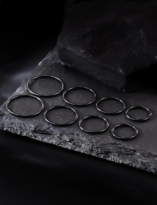 20G 18G 16G 14G 12G 10G 8G 6G Nose Rings Hoops 316l Surgical Steel Clicker Septum Lip Ring Tragus Helix Daith Rook Conch Snug Cartilage Lobe Earrings Hoop Piercing Jewelry For Women Men