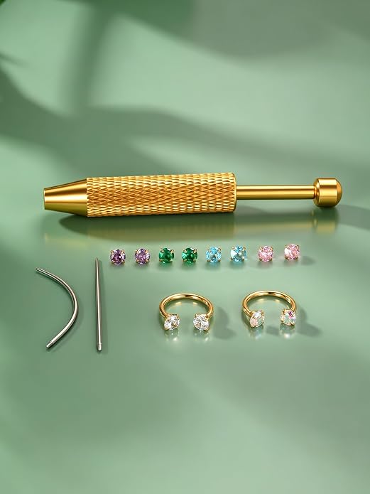 Oveta 18G Horseshoe Nose Rings for Women, 16G 20G Surgical Steel Nose Ring Hoop 6/8/10/12mm, Internally Threaded Tragus Cartilage Helix Earrings Silver/Gold, 3mm CZ