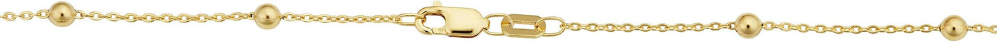 14k Yellow Gold Filled 3 mm Ball Station Satellite Necklace for Women (16, 18, 20, 24 or 30 inch)