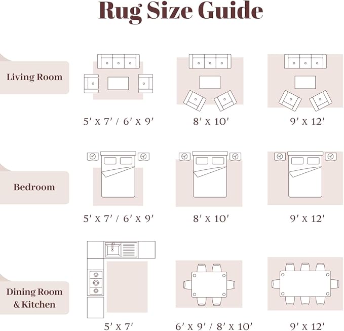 Homemate Washable Rug 3x5 Area Rugs - Vintage Faux Wool Rugs for Living Room Bedroom Dining Room - Non Slip Foldable Carpet Indoor Area Rug for Home Decor（3'x5', Beige