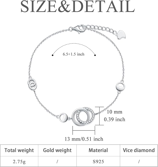 VONALA Witches Knot/Compass/Dragonfly/Clover Bracelet Sterling Silver Adjustable Charm Bracelet Summer Beach Foot Chain Jewelry for Women Gifts