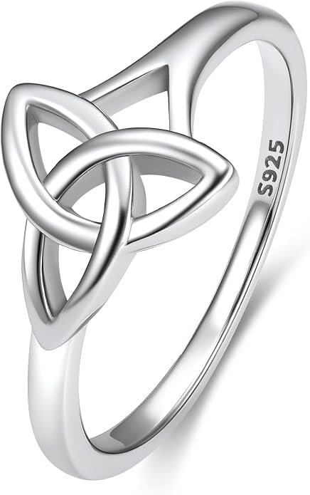 Bestyle 925 Sterling Silver Ring for Women, Minimalist Claddagh Ring Celtic Knot Ring for Women, Irish Promise Wedding Band, Gold/Rose Gold Vermeil Women Band Ring, Stackable, Gift for Her