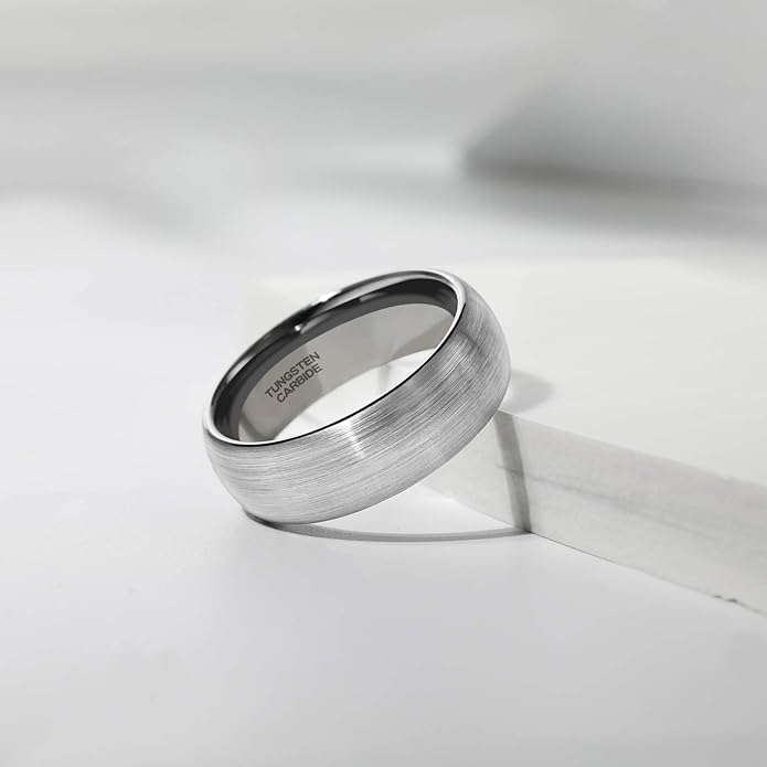 TRUMIUM 4mm 6mm 8mm Tungsten Ring Wedding Band for Men Women Engraved I Love You Matte Brushed Comfort Fit Size 4-15