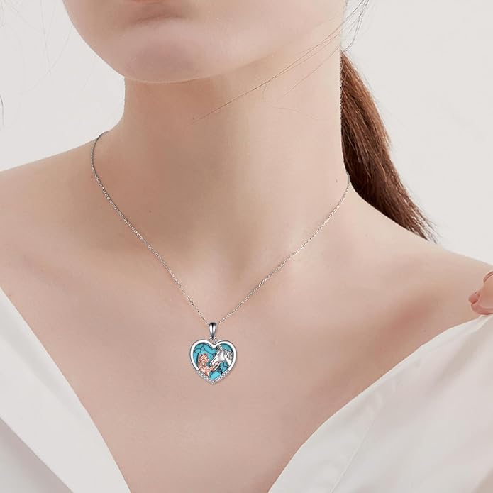 YFN Horse Pendant Necklace Sterling Silver Women with Horse Gift for Women