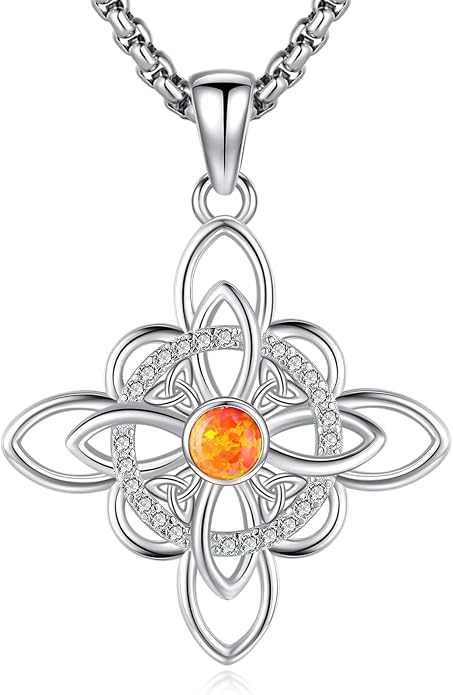 Pentagram Necklace Sterling Silver Triple Moon Goddess/Celtic Knot Witches Knot/Ankh/Sun and Moon/Hecate/Lilith/Santa Muerte/Tetragrammaton Pendant Necklace Pagan Wiccan Magic Egyptian Amulet Jewelry for Women Men