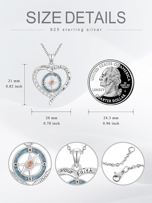Midari Ocean Necklace 925 Sterling Silver Flamingo Mama Bear Dolphin Penguin Sea Turtle Axolotl Desert Cactus Nautical Rudder Tropical Palm Compass Wave Pendant Boho Jewelry Gifts for Women Men