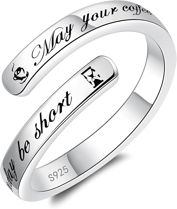 Silver Adjustable Ring Inspirational Jewelry S925 Sterling Wrap Open Ring for Women