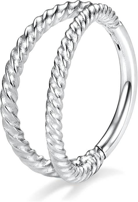 316L Surgical Steel Septum Clicker Ring Nose Ring Hoop Sleeper Hoop Earring Helix Rook Conch Cartilage Daith Tragus Earrings Lobe Nose Piercing Jewelry for Women