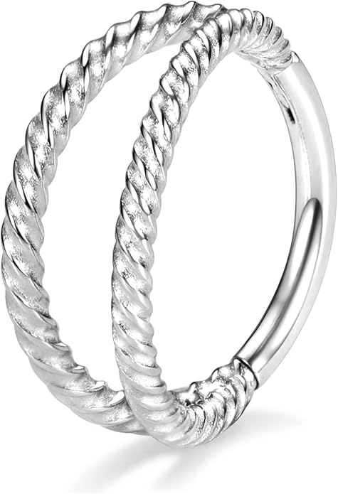 316L Surgical Steel Septum Clicker Ring Nose Ring Hoop Sleeper Hoop Earring Helix Rook Conch Cartilage Daith Tragus Earrings Lobe Nose Piercing Jewelry for Women