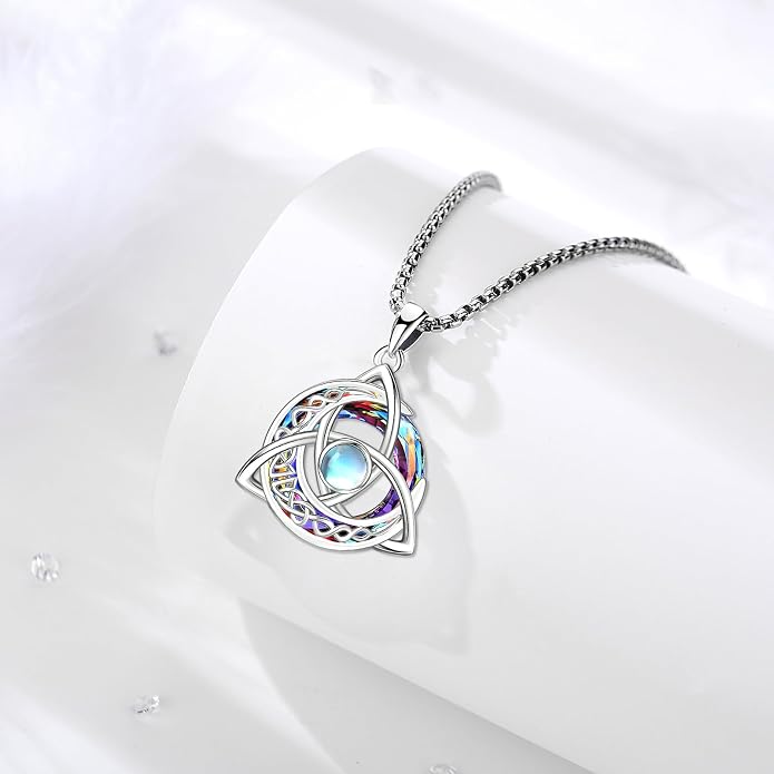 Pentagram/Celtic Knot/Witches Knot/Santa Muerte/Triple Moon Goddess/Baphomet/Hecate Necklace Sterling Silver Magic Wiccan Amulet Pagan Jewelry for Women Men