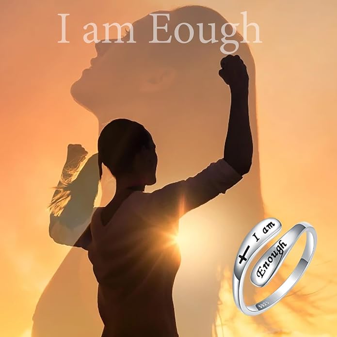 925 Sterling Silver Inspirational Adjustable Rings - Personality Encouragement Jewelry Gift For Women
