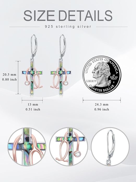 Midari Heart Dangle Earrings 925 Sterling Silver Leverback Drop Earrings Teacher Music Art Jewelry Gifts for Women Students Apple/Guitar/Palette/Note Design