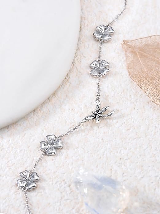 Ankle/Bracelet for Women Sterling Silver Sea Turtle/Butterfly/Mustard Seed/Sister/Sunflower/Elephant Gifts for Birthday Summer Beach Jewelry for Mom Wife Daughter Friend
