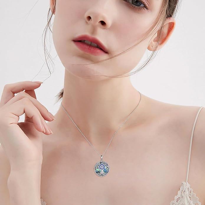 YFN Tree of Life Necklace Sterling Silver Celtic Knot Tree Pendant Jewelry Gifts for Women Men