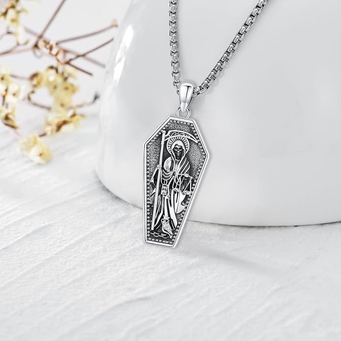 Pentagram Necklace Sterling Silver Triple Moon Goddess/Celtic Knot Witches Knot/Ankh/Sun and Moon/Hecate/Lilith/Santa Muerte/Tetragrammaton Pendant Necklace Pagan Wiccan Magic Egyptian Amulet Jewelry for Women Men