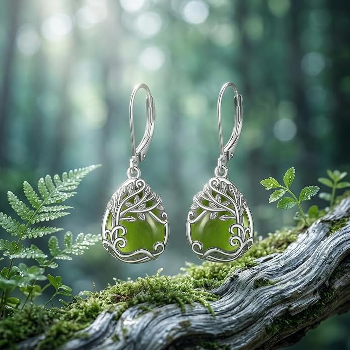 Teardrop Tree of Life/Filigree Earrings for Women Dangle Leverback Earrings Jewelry Gift Anniversary For Her