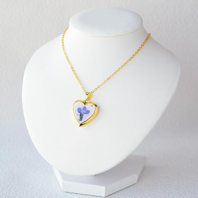 Heart Locket Necklace That Holds Pictures Pressed Flower Photo Locket Pendant Necklace for Girl Women Gift for Her