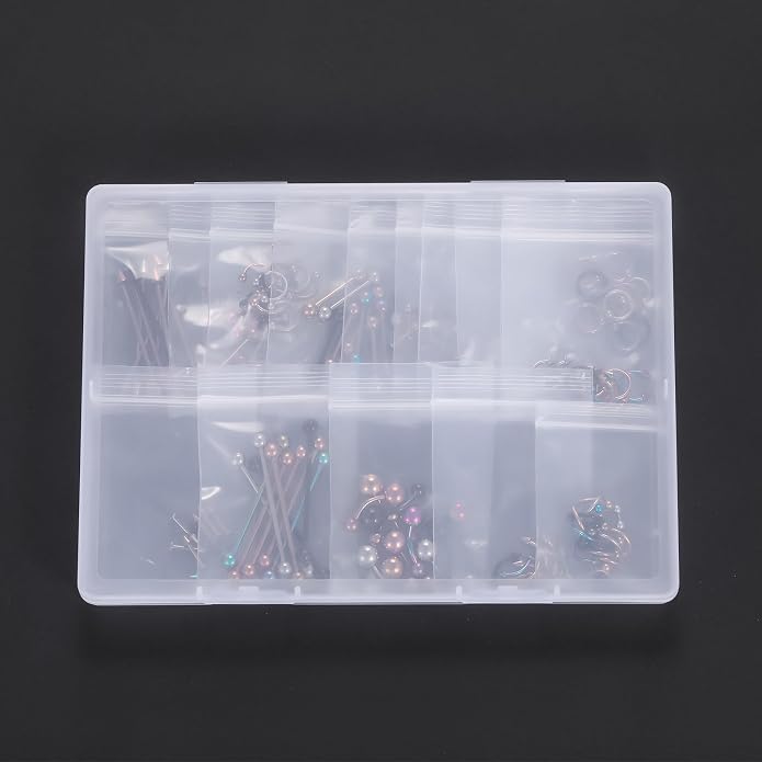 Xpircn 150PCS Piercing Kit Jewelry Stainless Steel Lip Nose Tongue Tragus Cartilage Daith Eeybrow Belly Button Rings Body Piercing Tools 14G 16G 20G