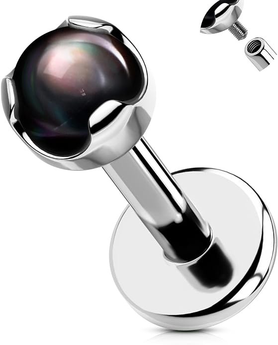 OUFER Cute Kitten Helix Piercing, Silver 16G Helix Earrings Flat Back Internally Threaded Helix Cartilage Piercing Jewelry for Women Men-8MM-6MM