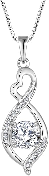 Infinity Necklace 925 Sterling Silver Necklace For Women Jewelry Valentines Day Christmas
