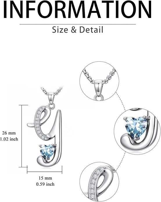 Birthday Gifts for Women Alphabet A to Z Initial Birthstone Pendant Necklaces for Women - 18k White Gold Plated Personalized Name Jewelry Anniversary Graduation Gifts for Wife Her Daughter Girlfriend(with Gift Box)