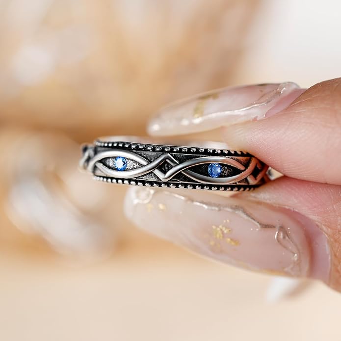 LYTTMAB S925 Sterling Silver Spinner Ring for Anxiety Women Men