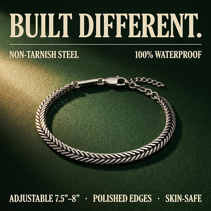 Galis Chain Bracelets For Men - Premium Stainless Steel, Silver, Gold Plated Non Tarnish - Mens Jewelry, Fathers Day Gift